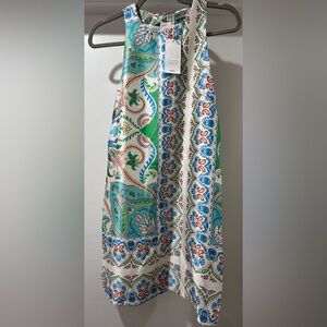 Mango - Colorful Paisley Halter Dress with Pockets